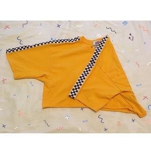 Yellow Race Stripe Crop Top
